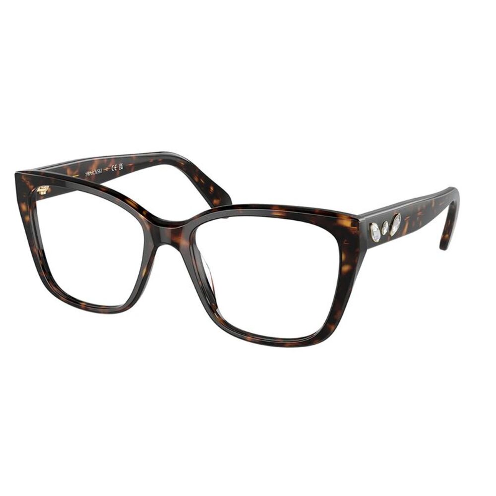 Swarovski SK 2008 1002 Havana Plastic Irregular Eyeglasses 53mm